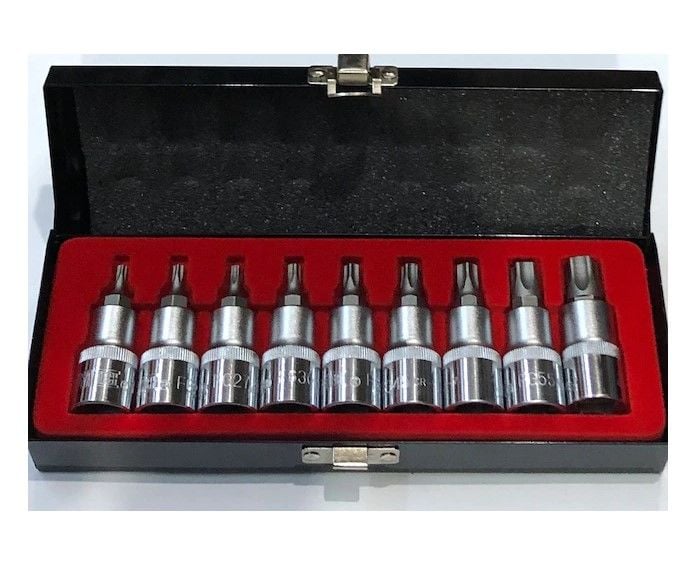 ALFATECH 10 PARÇA FG 5 KÖŞELİ TORX 1\2  LOKMA TAKIMI