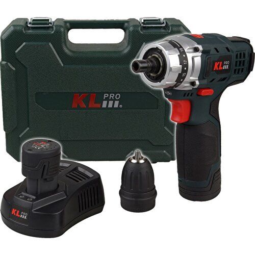 KL KLNM1020 ŞARJLI DARBESİZ VİDALAMA MATKAP 10.8V 2.0AH Lİ-ON ÇİFT AKÜLÜ 22 NM    1.1KG