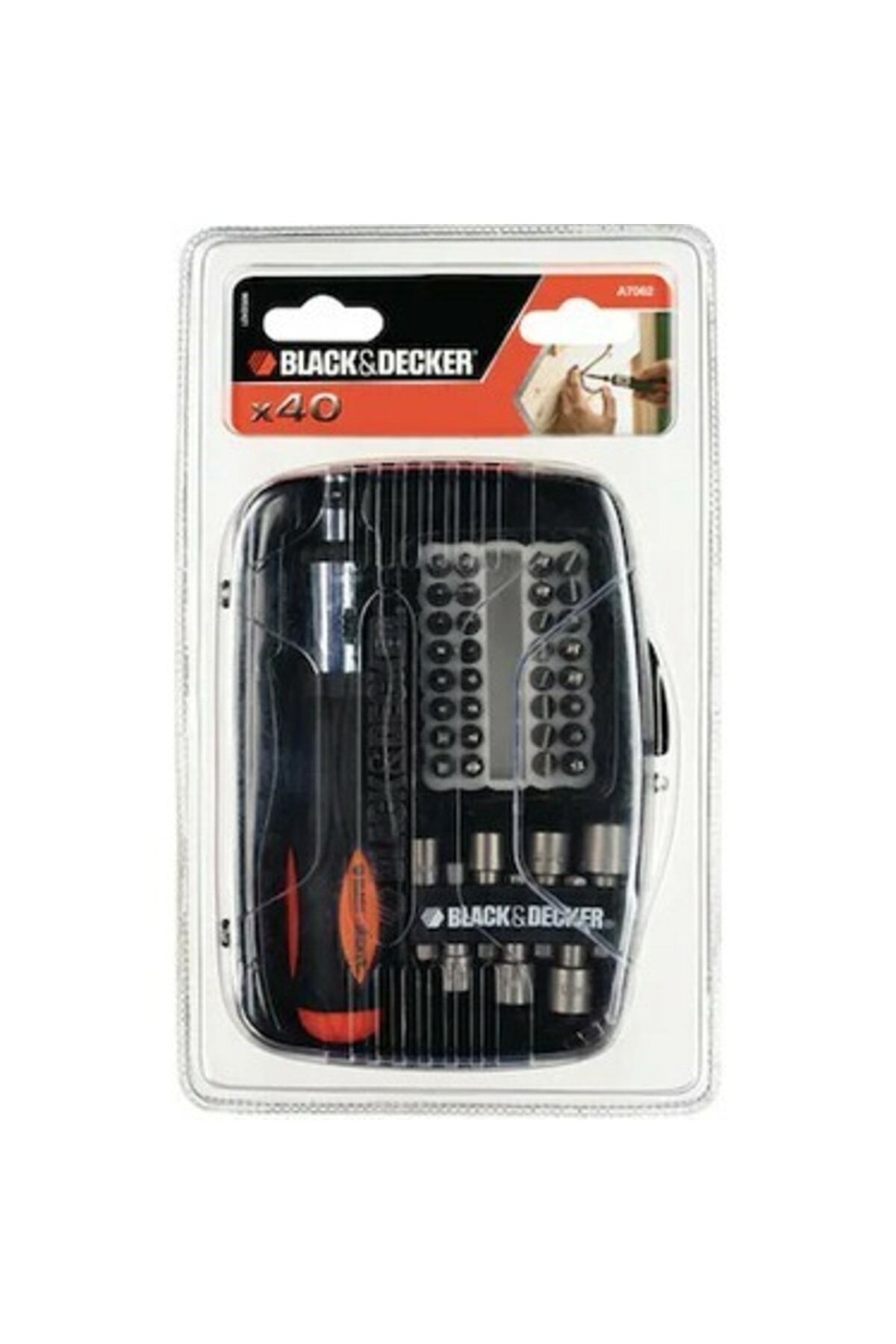 BLACK DECKER  A7062 40 PARÇA AKSESUAR SETİ CIRCIR TORNAVİDA BİTS UÇ VE LOKMA SETİ
