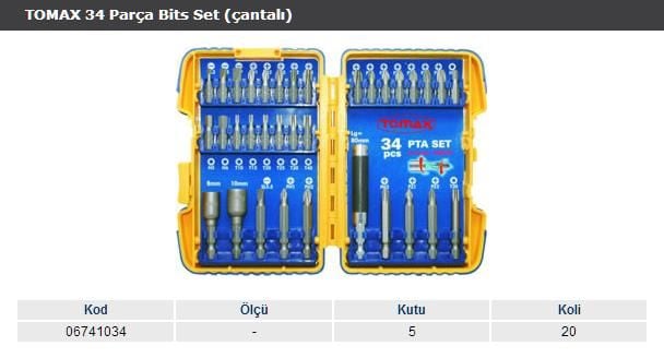 TOMAX ÇANTALI BİTS SET 34 PR
